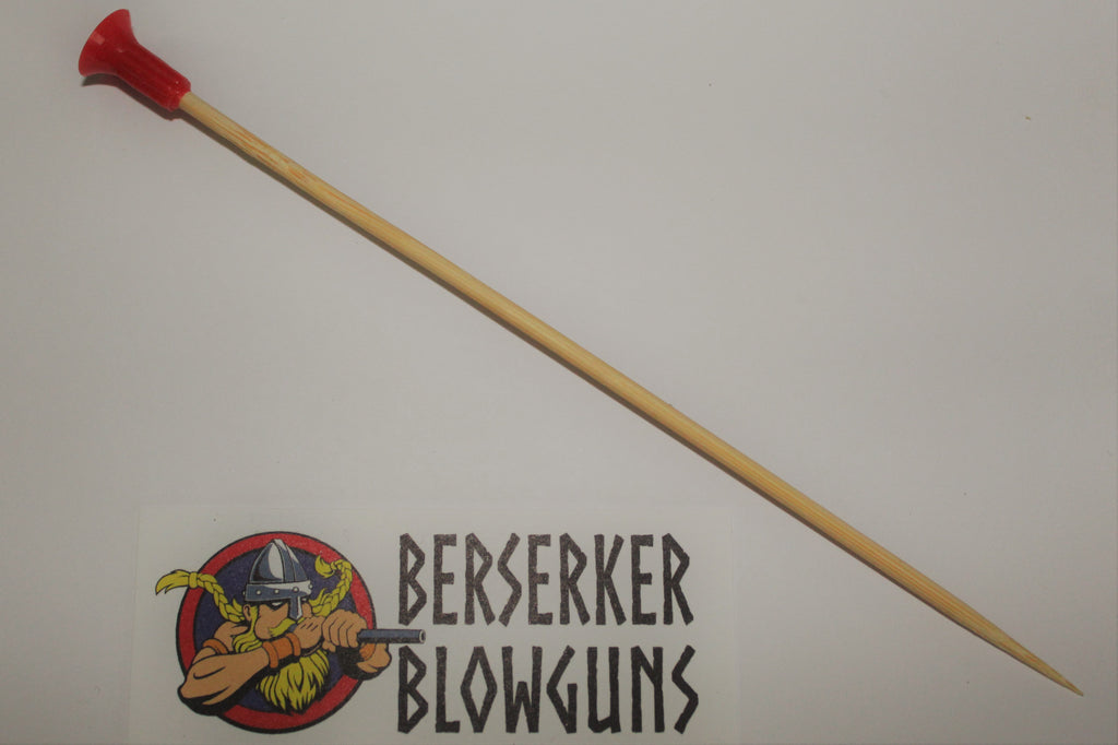 10 Pack - .50 cal 7" Bamboo Wooden Spear Darts with Red Cones - Berserker Blowguns