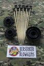 10 - .40 cal 5" Bamboo Wooden Spear Darts Black with 3 Pc. Quiver Set by Berserker Blowguns - Berserker Blowguns