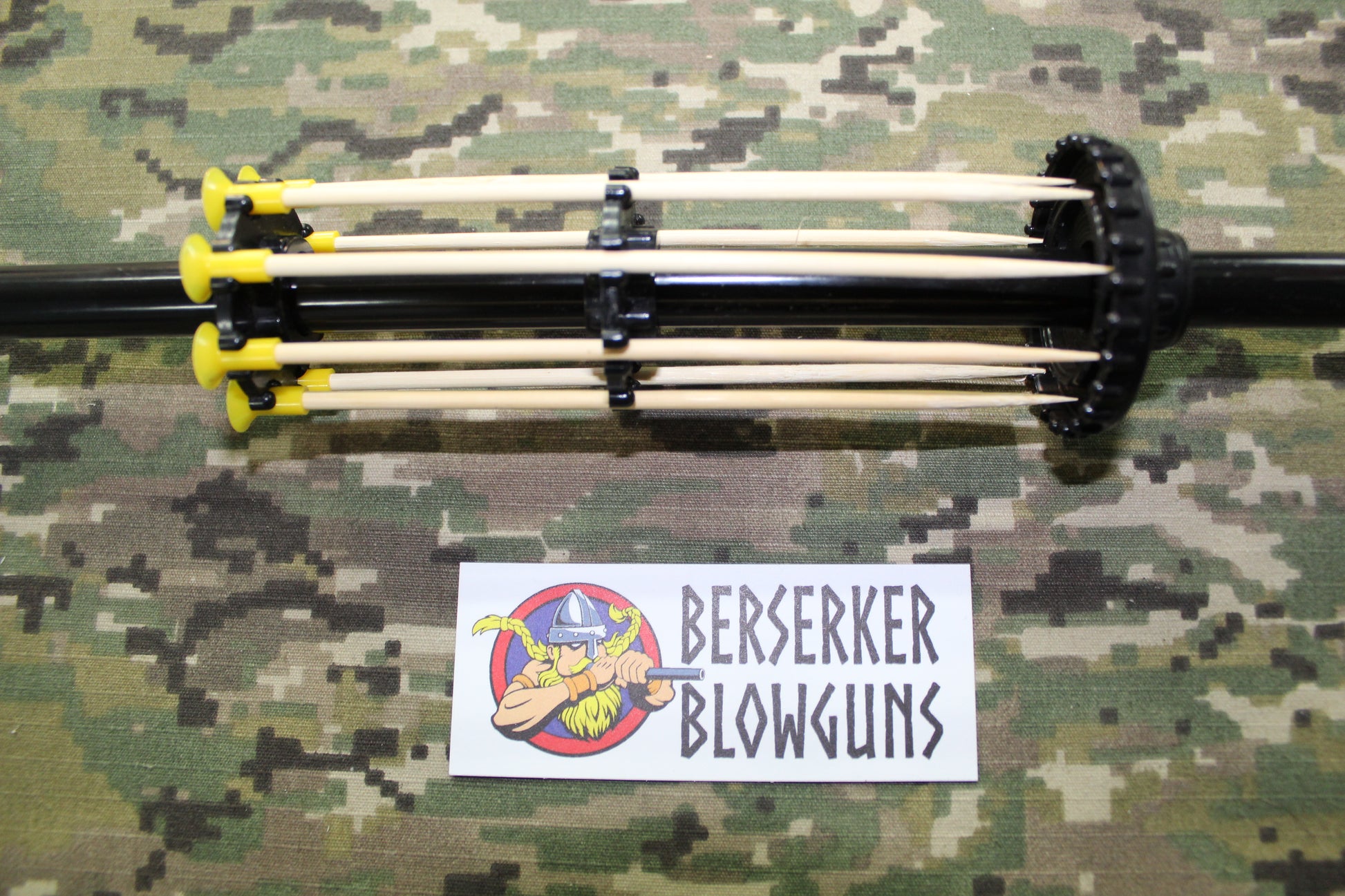 10 - .40 cal 5" Bamboo Wooden Spear Darts Black with 3 Pc. Quiver Set by Berserker Blowguns - Berserker Blowguns