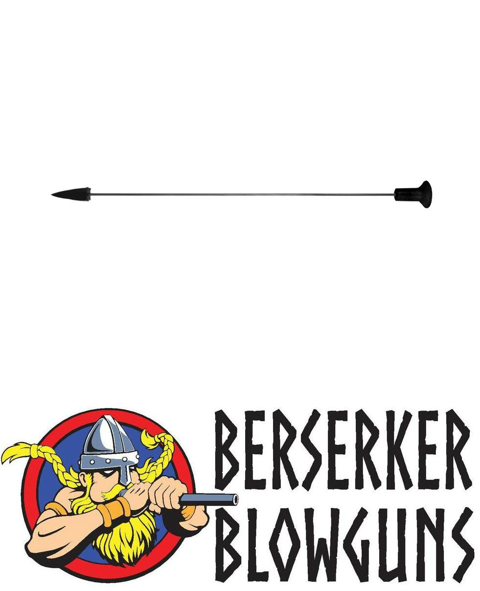 Berserker - .40 cal Broadhead 5" Pro-Length Blowgun Hunting Darts with BLACK Cones