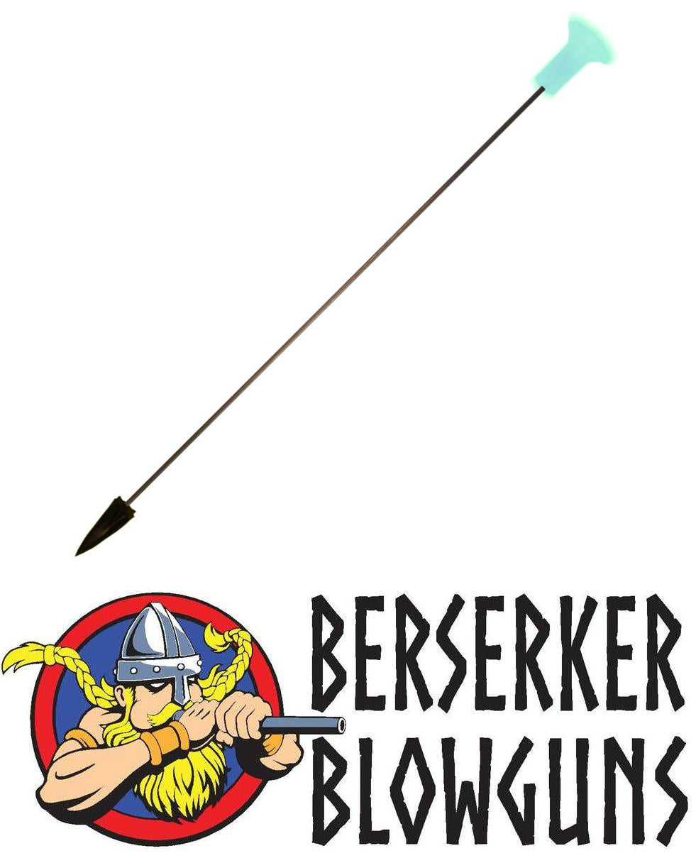 Berserker - .40 cal Broadhead 5" Pro-Length Blowgun Hunting Darts with GLOW in the DARK Cones